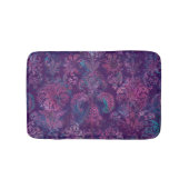 Grunge Damask Purple Violet Hot Pink Turquoise Badematte (Vorderseite)