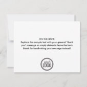 Grunge-dank-Business-Logo auf der Rückseite Schwar Dankeskarte (Rückseite)