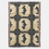 Grunge Denim Halloween Patchwork mit Fledermäusen Decke (Vorderseite Vertikal)