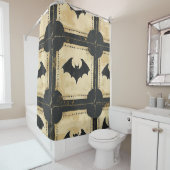 Grunge Denim Halloween Patchwork mit Fledermäusen  Duschvorhang (Beispiel)