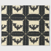 Grunge Denim Halloween Patchwork mit Fledermäusen Geschenkpapier (Flach)