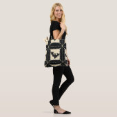 Grunge Denim Halloween Patchwork mit Fledermäusen Tasche (Am Model)