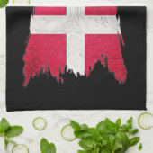 Grunge Denmark flagge, Brush stroke, Dänemark flag Geschirrtuch (Gefaltet)