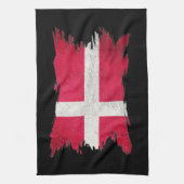 Grunge Denmark flagge, Brush stroke, Dänemark flag Geschirrtuch (Vertikal)