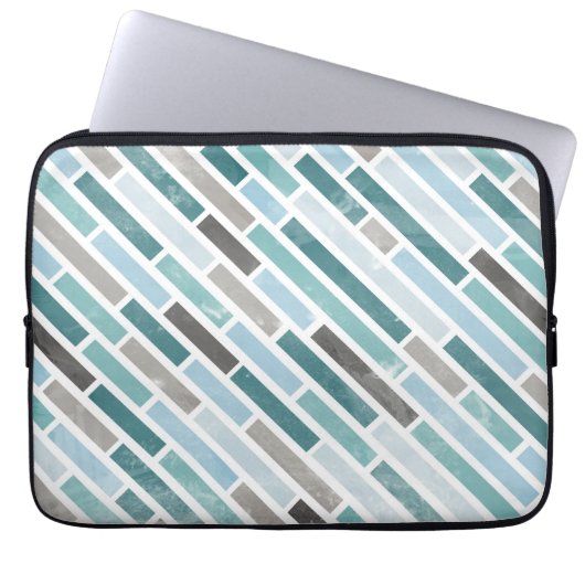 Grunge Diagonal Stripe Muster Laptopschutzhülle (Vorderseite)