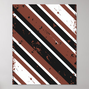 Grunge Diagonal Striped Abstract Design Poster