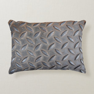Grunge Diamantmetalle, geschweißte Stahlstruktur. Dekokissen