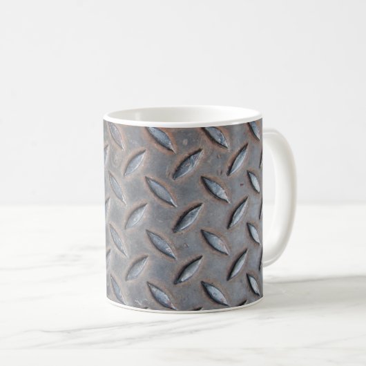 grunge Diamantuntergrund, geschweißte Stahlsurfe Kaffeetasse (VorderseiteRechts)