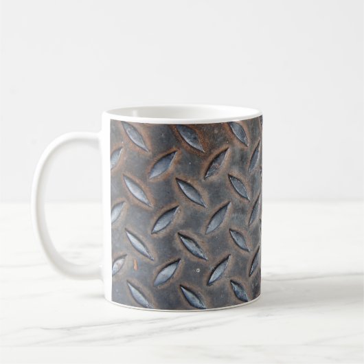 grunge Diamantuntergrund, geschweißte Stahlsurfe Kaffeetasse (Links)