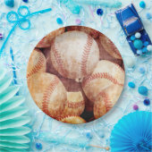 Grunge Dirty Vintag Worldcup Baseball Sport Balls Pappteller (Party)