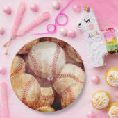 Grunge Dirty Vintag Worldcup Baseball Sport Balls Pappteller (Party)