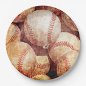 Grunge Dirty Vintag Worldcup Baseball Sport Balls Pappteller (Vorderseite)