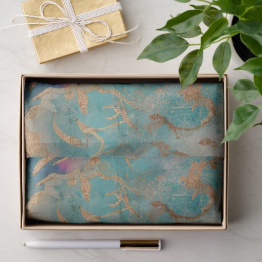 GRUNGE DISTRESSED DAMASK DECOUPAGE TISSUPAPIER SEIDENPAPIER (Geschenk)