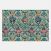 GRUNGE DISTRESSEITE DAMASK DEKORATIVE PAPIERE SET GESCHENKPAPIER SET (Vorderseite 3)