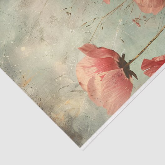 GRUNGE DISTRESSEITE FLORAL DECOUPAGE SEIDENPAPIER (Ausschnitt)