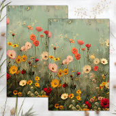 GRUNGE DISTRESSEITE FLORAL DECOUPAGE SEIDENPAPIER