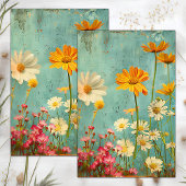 GRUNGE DISTRESSEITE FLORAL DECOUPAGE SEIDENPAPIER