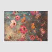GRUNGE DISTRESSEITE FLORAL DECOUPAGE SEIDENPAPIER (Vorderseite)