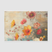 GRUNGE DISTRESSEITE FLORAL DECOUPAGE SEIDENPAPIER (Vorderseite)