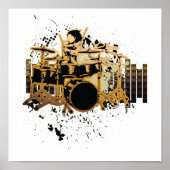 Grunge Drummer Design Poster (Vorne)