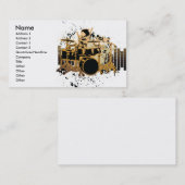 Grunge Drummer Design Visitenkarte (Vorne/Hinten)