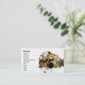 Grunge Drummer Design Visitenkarte (Stehend Vorderseite)