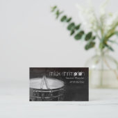 Grunge Drummer Musician Business Card Visitenkarte (Stehend Vorderseite)