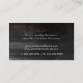 Grunge Drummer Musician Business Card Visitenkarte (Rückseite)