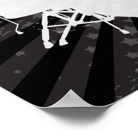 Grunge Drums Black Burst Poster (Ecke)