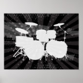 Grunge Drums Black Burst Poster (Vorne)