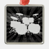 Grunge Drums Black Burst Silbernes Ornament (Vorne)