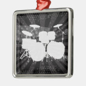 Grunge Drums Black Burst Silbernes Ornament (Links)