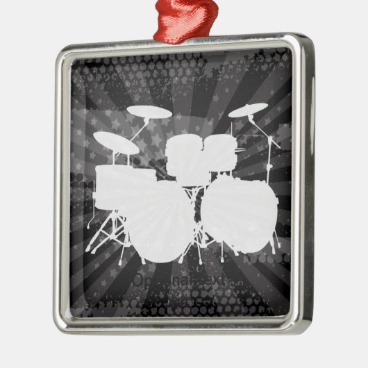 Grunge Drums Black Burst Silbernes Ornament (Links)