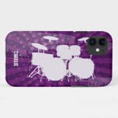 Grunge Drums Lila Burst Case-Mate iPhone Hülle (Rückseite (Horizontal))
