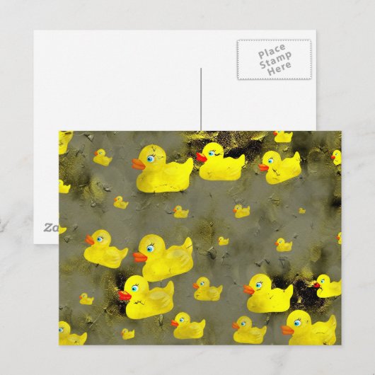 Grunge Ducks Postkarte (Vorne/Hinten)