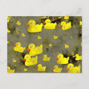 Grunge Ducks Postkarte