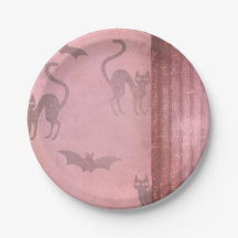 Grunge Dusty Pink Katzen Fledermäuse & Streifen Ha