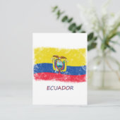 Grunge Ecuador-Flagge Postkarte (Stehend Vorderseite)