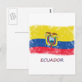 Grunge Ecuador-Flagge Postkarte (Vorne/Hinten)