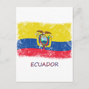 Grunge Ecuador-Flagge Postkarte