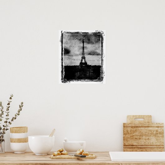 Grunge Edge Paris Poster (Küche)