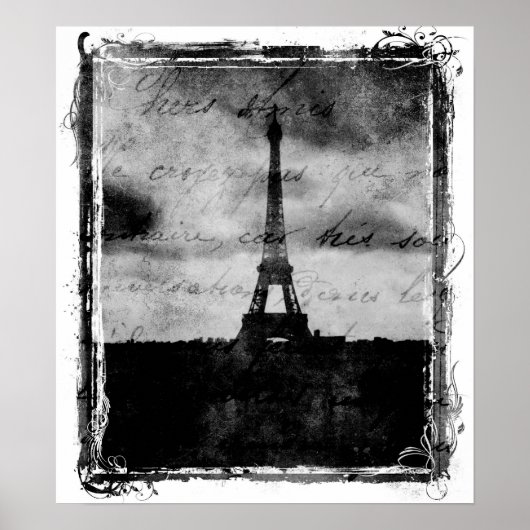 Grunge Edge Paris Poster (Vorne)