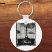 Grunge Edge Textured Paris Schlüsselanhänger (Vorderseite)