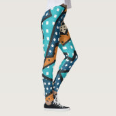 Grunge-Effekt Vintages Stoffmuster Leggings (Rechts)