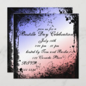 Grunge Eiffel Tower Einladung (Vorne/Hinten)