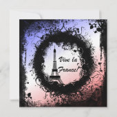 Grunge Eiffel Tower Einladung (Rückseite)