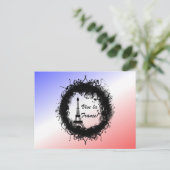 Grunge Eiffel Tower Postkarte (Stehend Vorderseite)