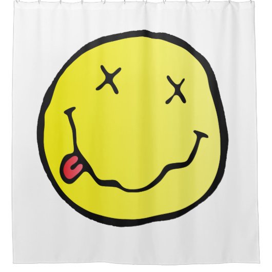 Grunge Emoji Duschvorhang (Vorderseite)