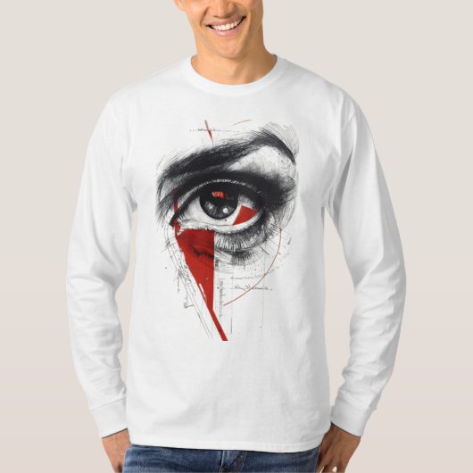 Grunge Eye Langarmshirt T-Shirt (Vorderseite)