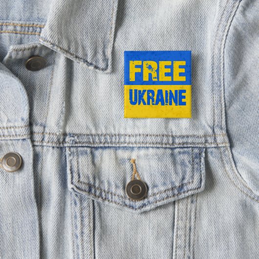 Grunge-Fahne der Freien Ukraine Button (Beispiel)